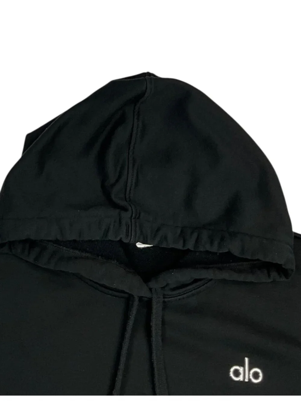 Alo Unisex Accolade Hoodie Sweatshirt Black XXS/XS Logo Oversized